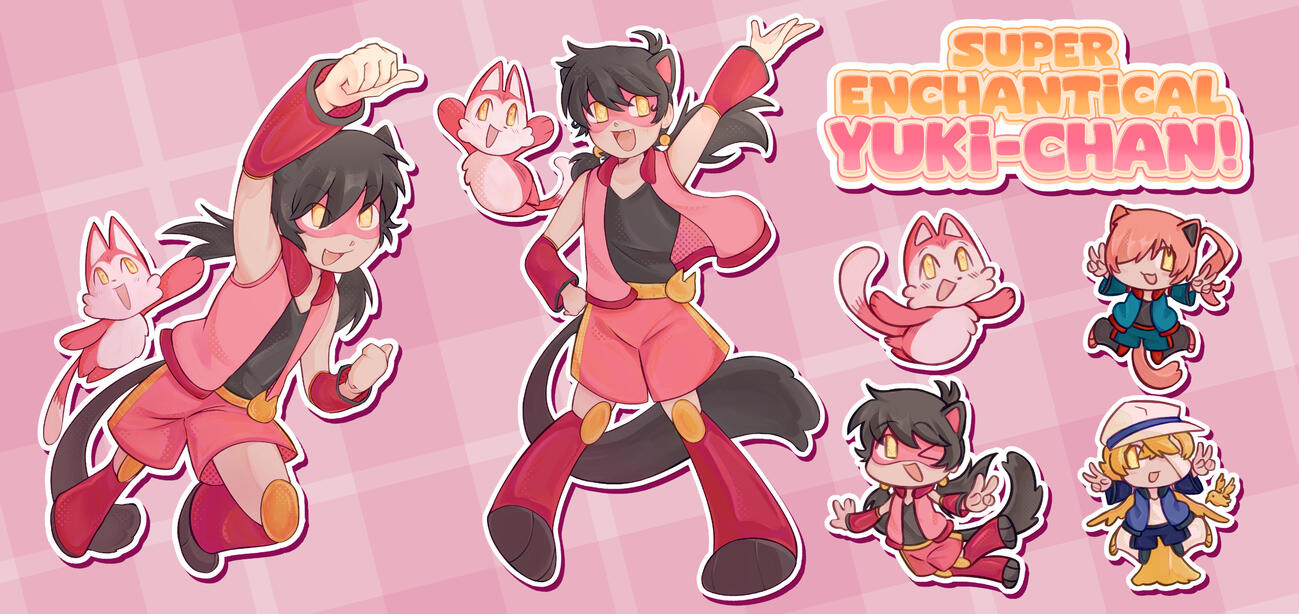 Character Design & Key Art for Super Enchantical Yuki-Chan off of Neko Neighborhood